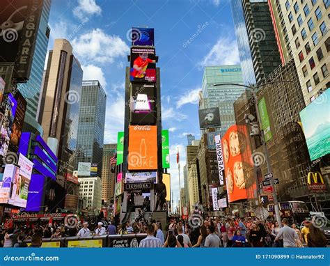 Times Square is an Iconic Street of New York City. Street View Editorial Stock Image - Image of ...