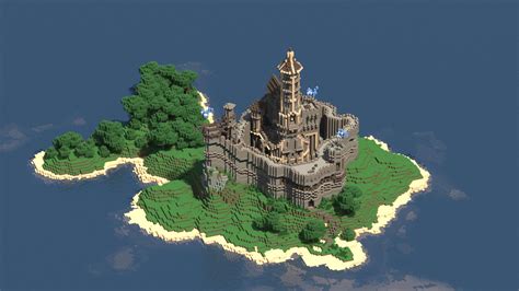 An island castle I've been working on! : r/Minecraft