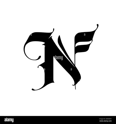 Letter N, in the Gothic style. Vector. Alphabet. The symbol is isolated ...