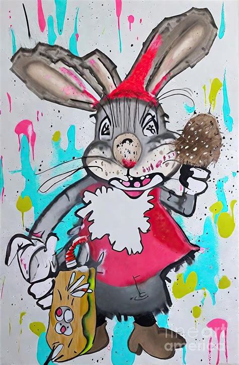 Painting White Rabbit Original Artwork illustrati Painting by N Akkash ...