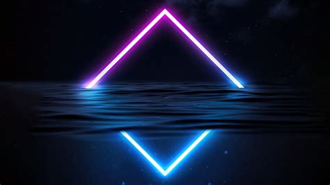 Download wallpaper 1920x1080 glowing triangle, neon, digital art, full ...