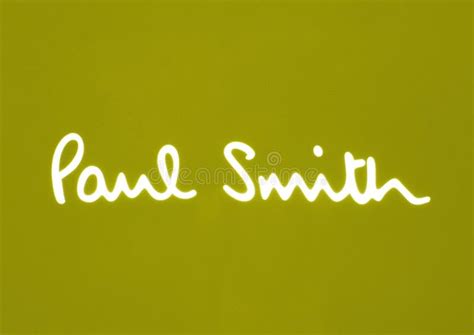 LONDON, UK - AUGUST 31, 2018: Paul Smith Logo on Display in Luxury Boutique Fashion Store ...