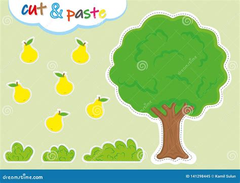 Cut and Paste Activities for Kindergarten, Preschool Cutting and Pasting Worksheets Stock ...