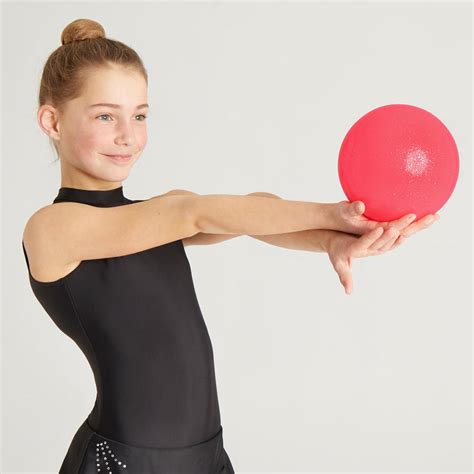 Rhythmic Gymnastics (GR) Ball 16.5 cm - Sequinned Coral - Decathlon