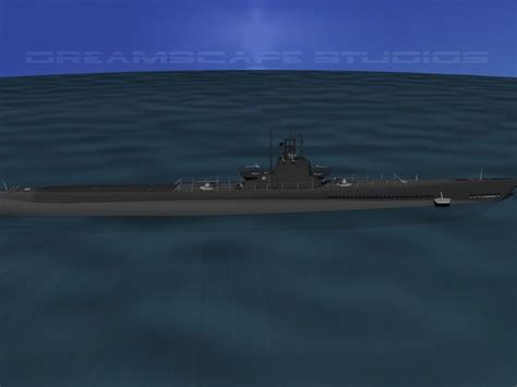 Balao Class Submarine USS Cubero SS347 3D model rigged | CGTrader