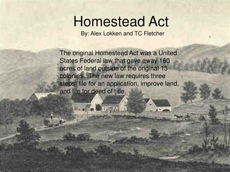 PPT - Homestead Act PowerPoint Presentation, free download - ID:5499960