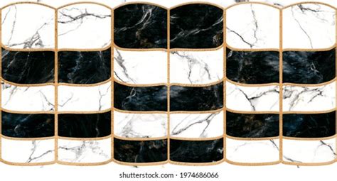 Whiteblack Marble Wall Tile Design Golden Stock Illustration 1974686066 ...