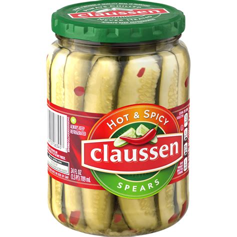 Claussen Hot & Spicy Pickle Spears, 24 fl oz Jar - Walmart.com