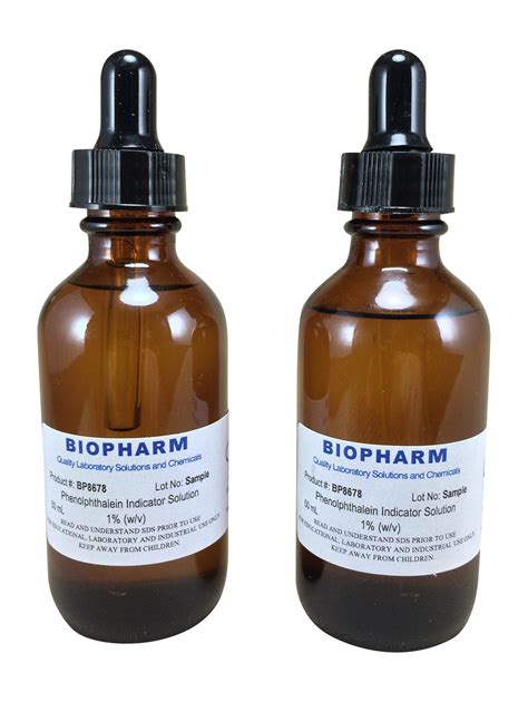 Biopharm Phenolphthalein pH Indicator 1% Solution 2 Dropper Bottles (2 ...