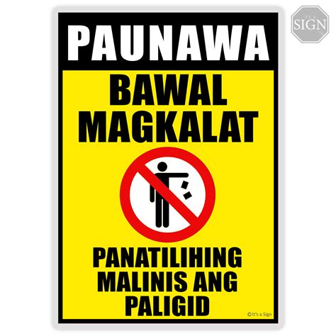 Bawal Magkalat - Laminated Signage - A4 / A3 Size | Lazada PH