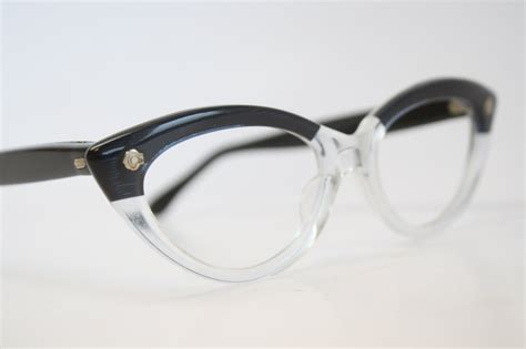 Blue Clear cat eye glasses vintage cateye frames eyeglasses