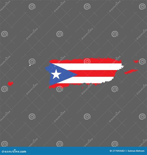 Puerto Rico Vector Illustration Territory Map and Flag Design Stock ...