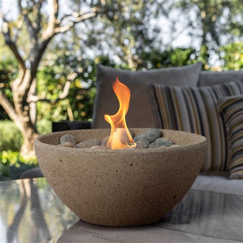 Terra Flame Tabletop Fire Bowls – Beige Table Top Fire Bowl for Indoor ...