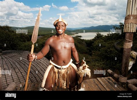 Zulu Man, Shakaland Stock Photo - Alamy