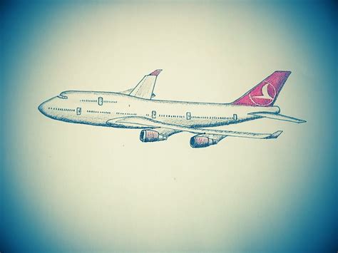 How to Draw Boeing 747 (timelapsevideo) | Airplane drawing, Drawings ...