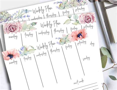 5 FREE Printable Floral Weekly Planners to CRUSH Your Goals! - A ...