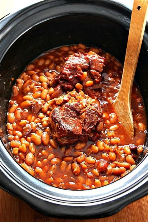 Slow Cooker Baked Beans (using dried beans) - Crunchy Creamy Sweet