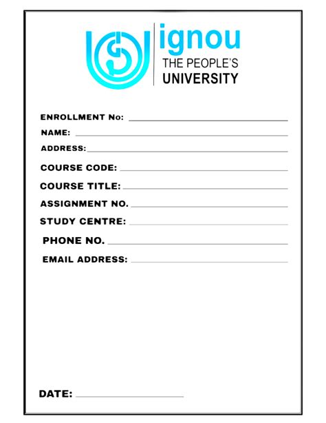 Download IGNOU Assignment Front Page & Cover Page PDF 2024