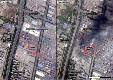 Satellite images reveal scale of deadly warehouse explosion in Tianjin ...