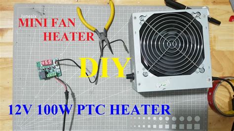 Make a 12V mini fan heater using PTC heater and an old ATX power supply ...