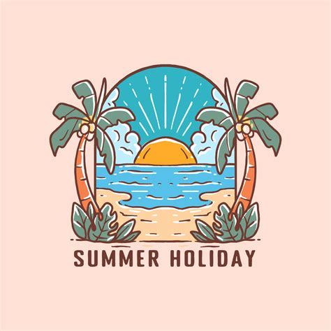 Summer Beach Holiday Illustration 7314654 Vector Art at Vecteezy