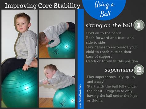 Using a stability ball to improve a child's core strength | Therapy activities, Occupational ...