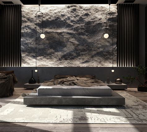 bedroom, stone wall :: Behance