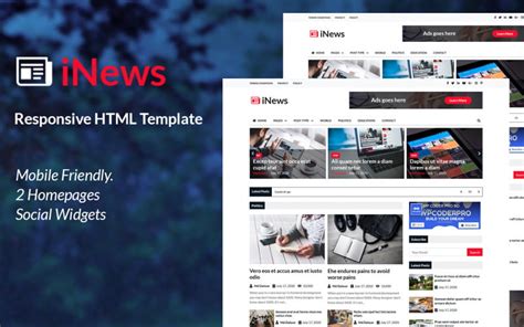 INews - Responsive Newspaper HTML Website Template