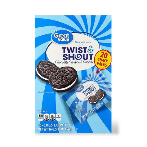 Great Value Twist & Shout Chocolate Sandwich Cookies Snack Packs, 0.8 oz, 20 Count - Walmart.com