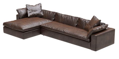 RH Cloud Leather Sofa Chaise Sectional - 3D Model by zifir3d