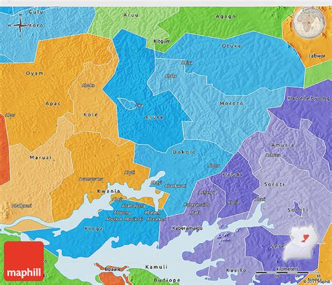 Political Shades 3D Map of Lira