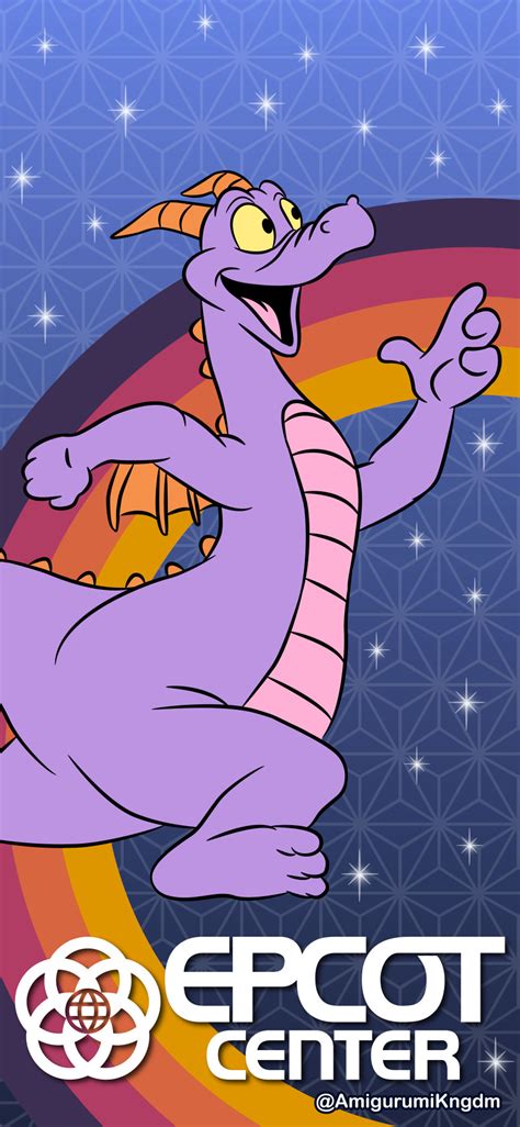 Jou's Walt Disney World Designs — EPCOT Center retro rainbow Figment wallpaper by...