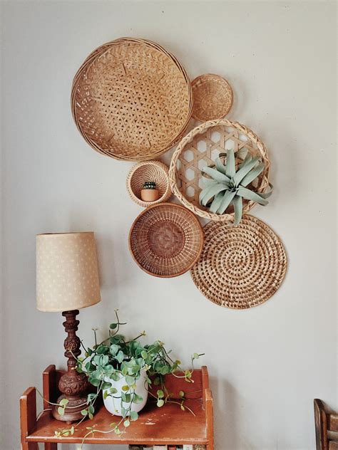 Basket Wall Decor, 6 Piece Set, Boho Wall Decor, Wall Basket Set | Boho wall decor, Basket wall ...