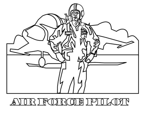 Air Force Pilot 1 Coloring Page - Free Printable Coloring Pages for Kids