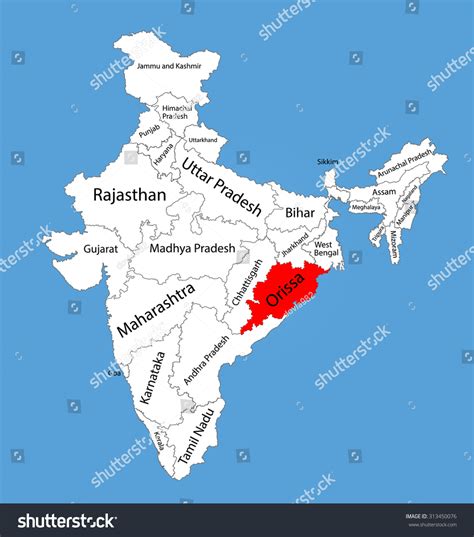 Orissa In India Map