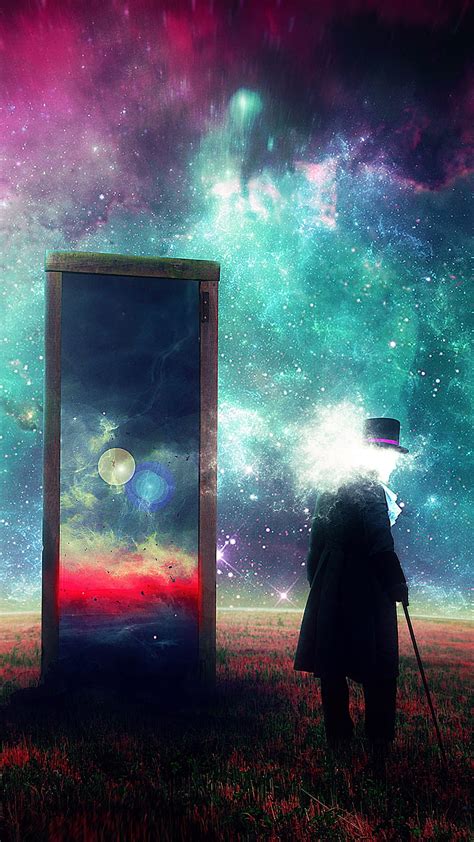 1920x1080px, 1080P free download | Man and the Mirror, surreal, art, space, HD phone wallpaper ...