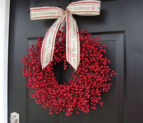 Red Berry Christmas Wreath Front Door Christmas Decor - Etsy ...