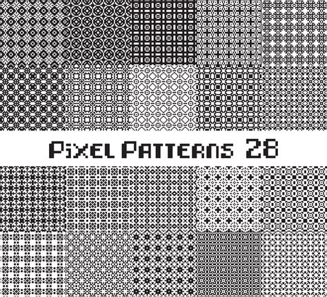 Abstract seamless pattern in pixel style. Set geometric design ...