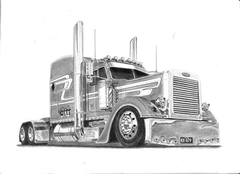 Image result for Custom Peterbilt Truck Drawings | Custom peterbilt ...