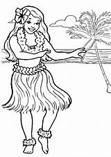 Hawaiian Hula Dancer Coloring Page  NetArt sketch template
