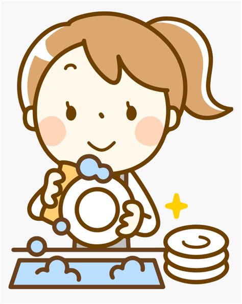 Washing Dishes - Clip Art Washing Dishes, HD Png Download - kindpng