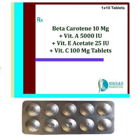 Beta Carotene Vitamin A Vitamin E Vitamin C Tablets Age Group: Suitable For All Ages at Best ...