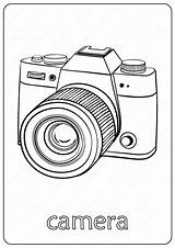 Camera Coloring Page Sketch sketch template