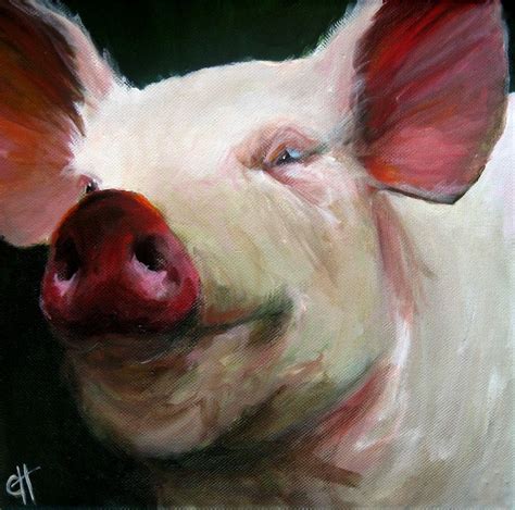 Pig Painting Parker the Pig Paper Giclee Reproduction of