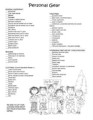 Boy Scout Camping Checklist Printable