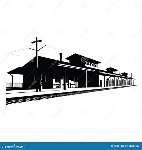 Minimalistic Silhouette of Train Station - Free Vector Illustration Stock Illustration ...