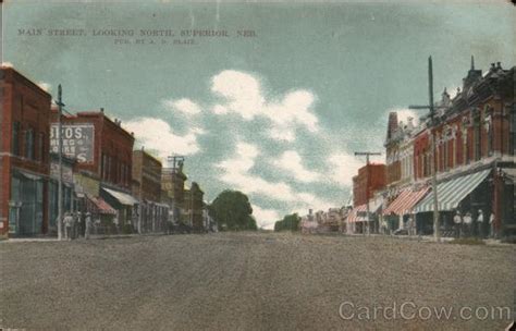 Main Street, looking north Superior, NE Postcard