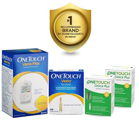 OneTouch Verio Flex Blood Glucose Monitor Combo pack (Free : 10 strips + 10 lancets + 1 Lancing ...