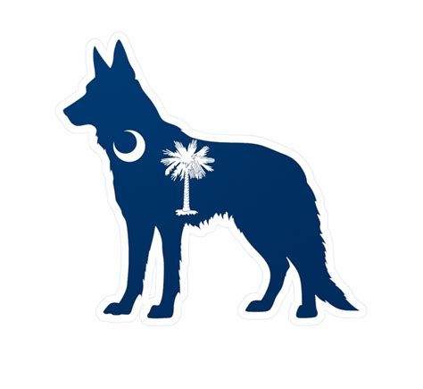 German Shepherd South Carolina Sticker, SC Sticker, South Carolina Dog, South Carolina Flag ...