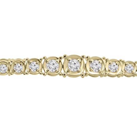 2.01ct Ladies Graduated Round Cut Diamond Tennis Bracelet (G Color SI-1 Clarity) in 14kt Yellow Gold